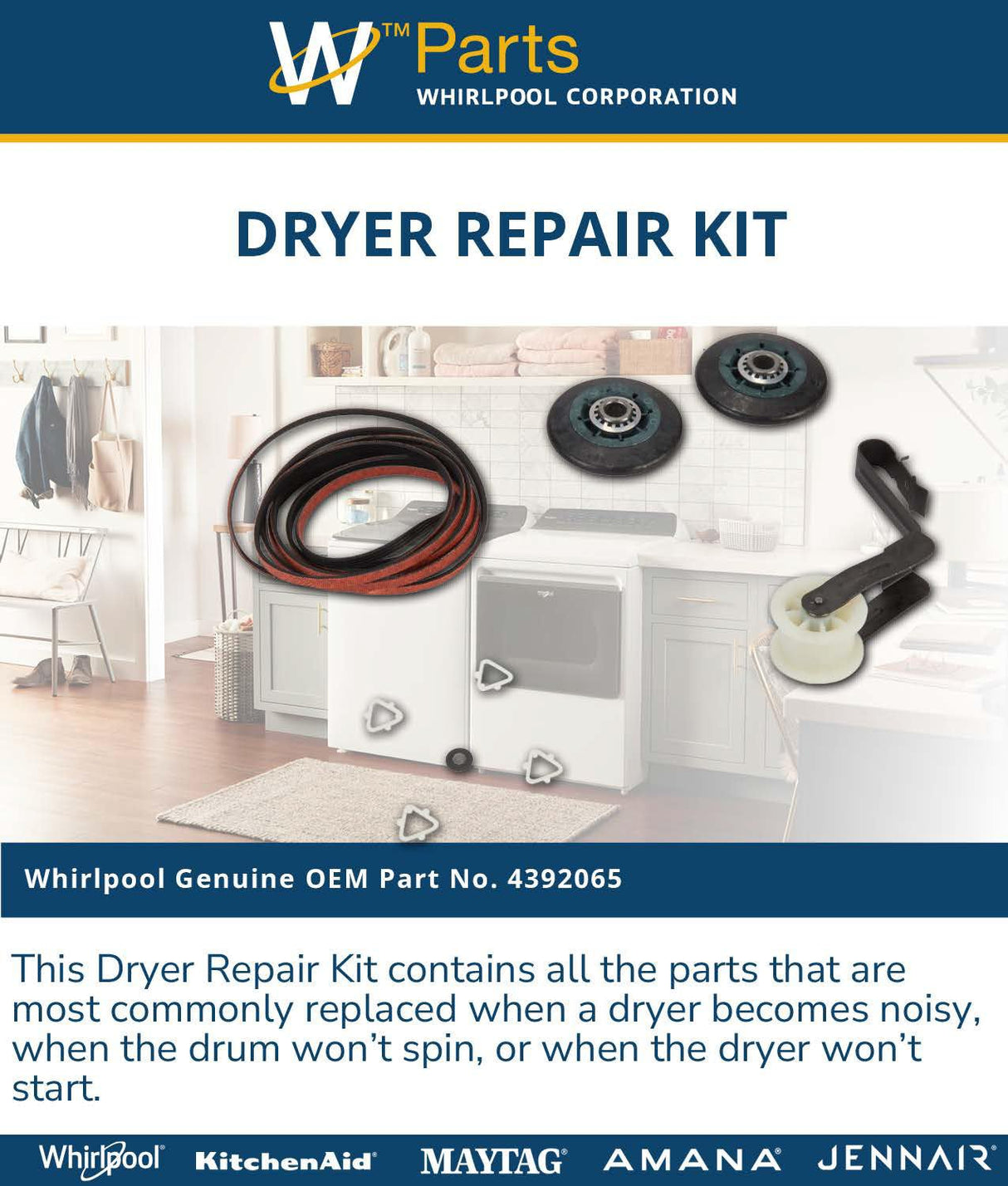 Whirlpool 4392065 Genuine OEM Dryer Repair Kit