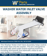 Whirlpool Valves W11513255-FBA replacement part