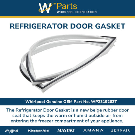 SxS Refrigerator Door Gasket, White