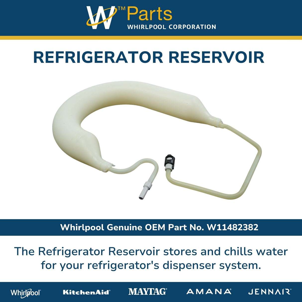 Whirlpool W11482382 Genuine OEM Refrigerator Reservoir Replacement Part - Replaces W11296598