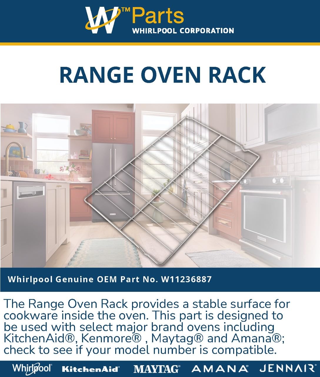 Whirlpool W11520287 Genuine OEM Range Oven Rack
