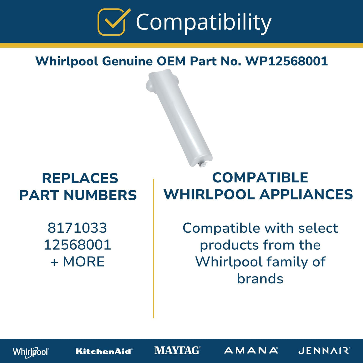 Whirlpool W11683241 Genuine OEM Refrigerator LED Light Module Service Kit