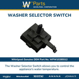 Whirlpool Switches WPW10285512 replacement part