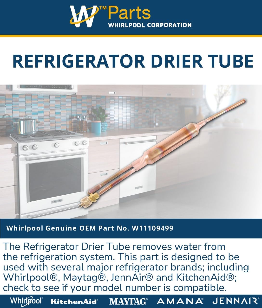 Whirlpool W11109499 Genuine OEM Refrigerator Drier Tube