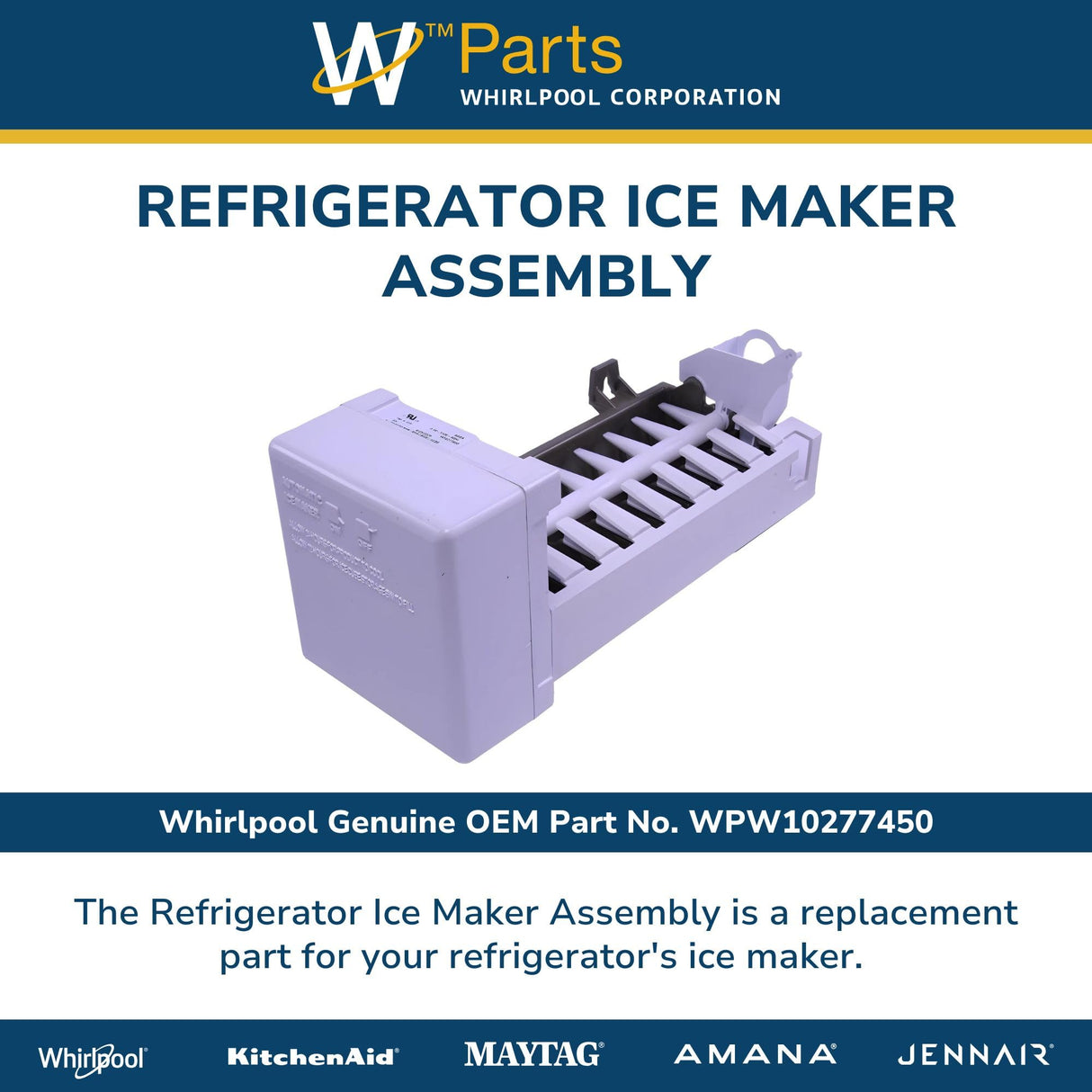Whirlpool WPW10277450 Genuine OEM Refrigerator Ice Maker Assembly