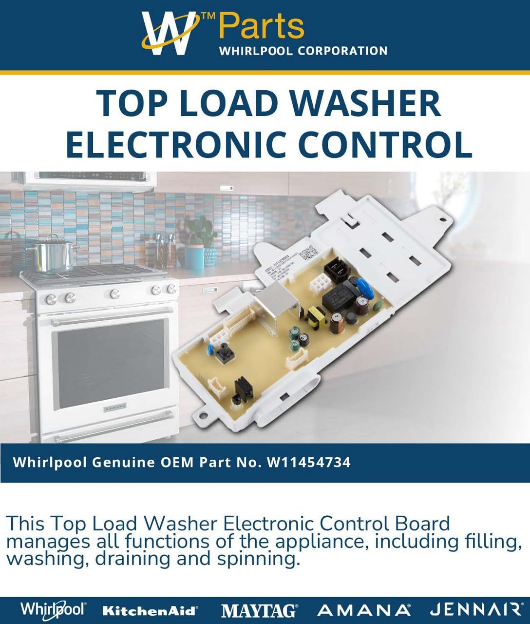 Whirlpool W11513246 Genuine OEM Top Load Washer Electronic Control Board