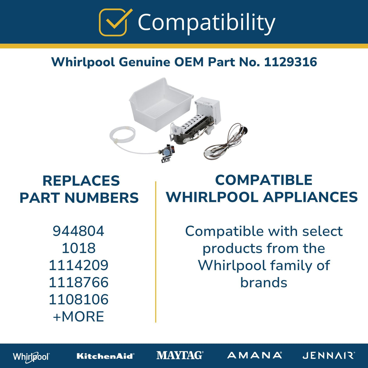 Whirlpool 1129316 Ice Maker Kit