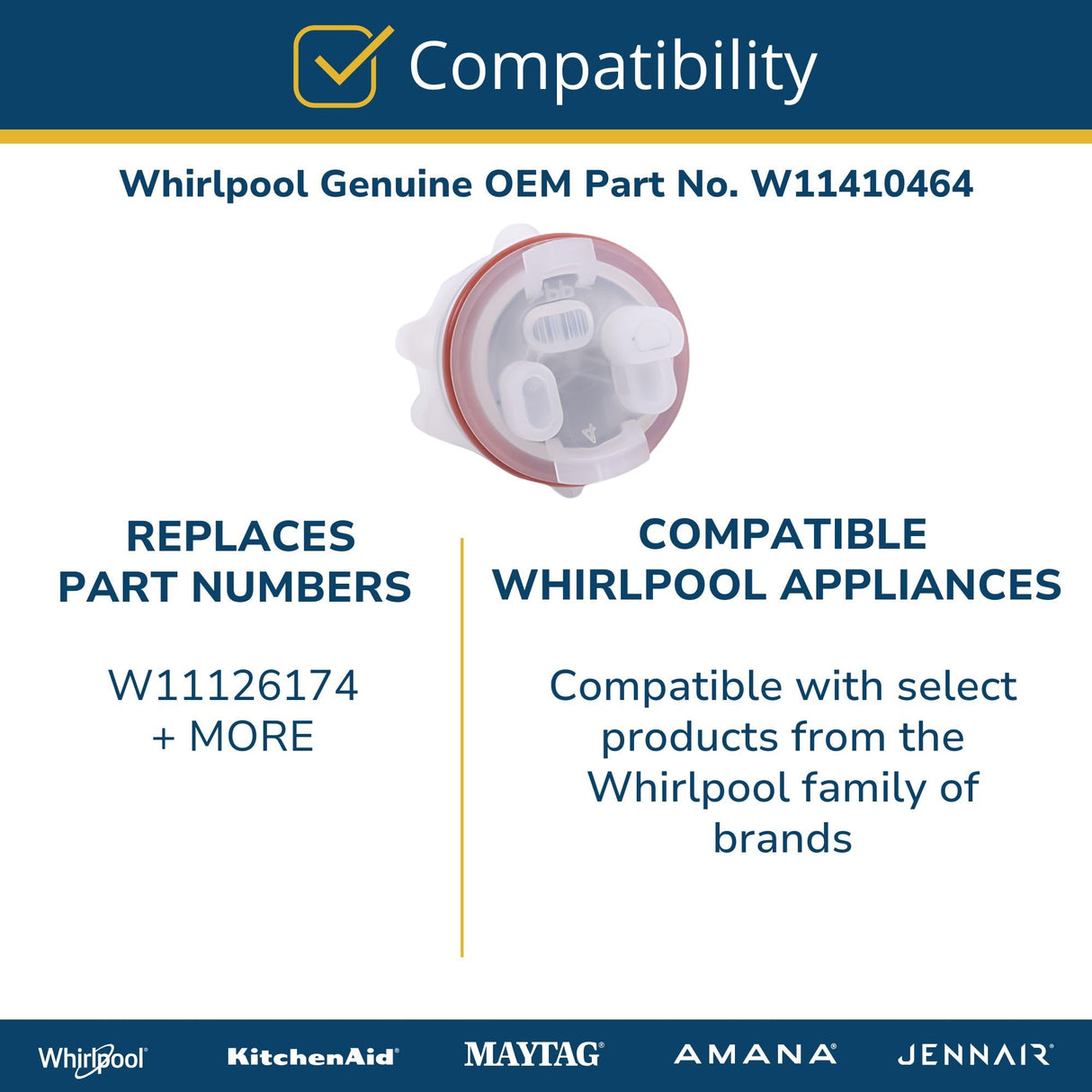 Whirlpool W11410464 Genuine OEM Dishwasher Turbidity Sensor