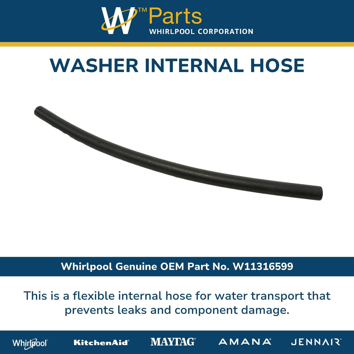 Whirlpool W11316599 Genuine OEM Whirlpool W11316599 Genuine OEM Washer Internal Hose Replacement Part