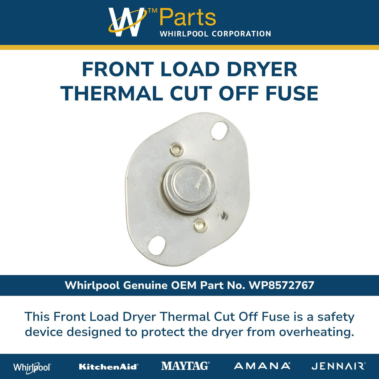 Whirlpool WP8572767 Genuine OEM Front Load Dryer Thermal Cut Off Fuse