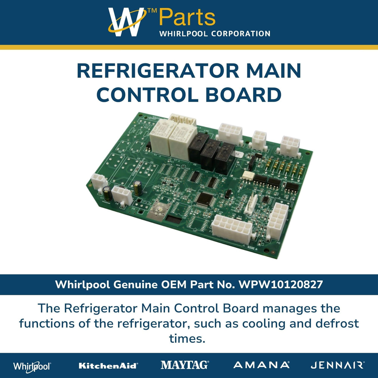Whirlpool W10120827 Refrigerator Electronic Control Board Genuine Original Equipment Manufacturer (OEM) Part