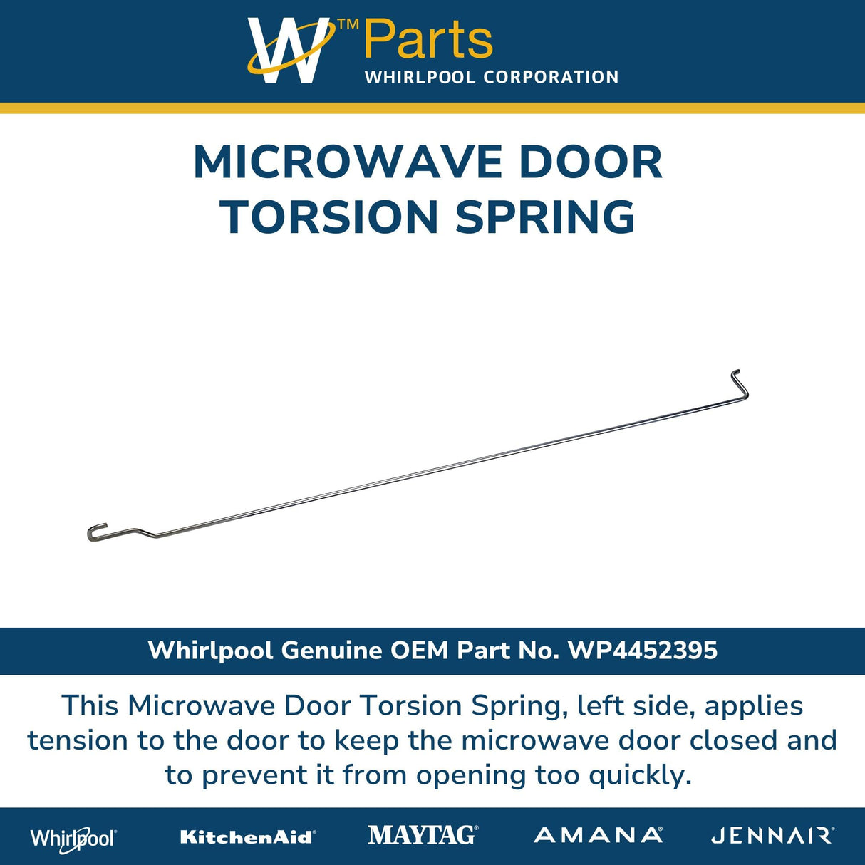 Microwave Door Torsion Spring, Left Side