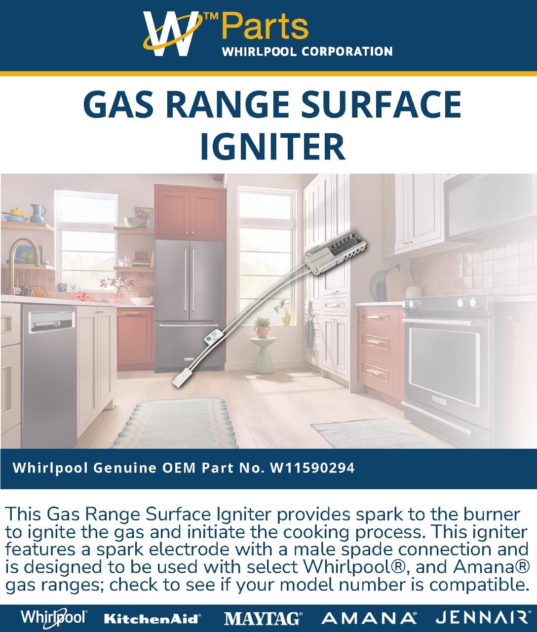 Whirlpool W11590294 Genuine OEM Gas Range Surface Igniter
