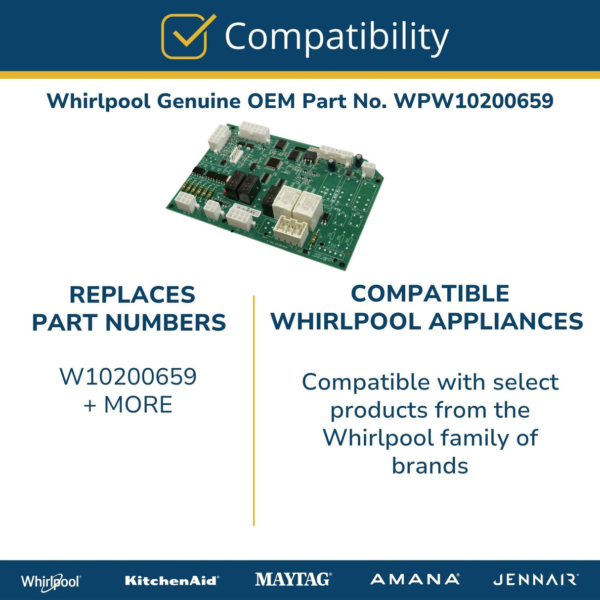 Whirlpool WPW10200659 Genuine OEM Refrigerator Electronic Control Board