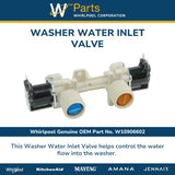 Whirlpool Valves W10906602 replacement part