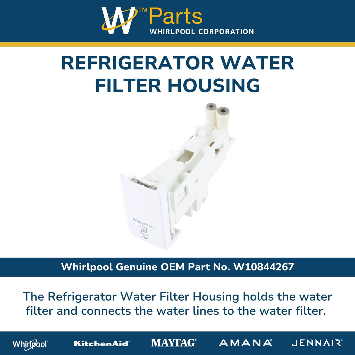 Whirlpool W10844267 Genuine OEM Refrigerator Water Filter Housing