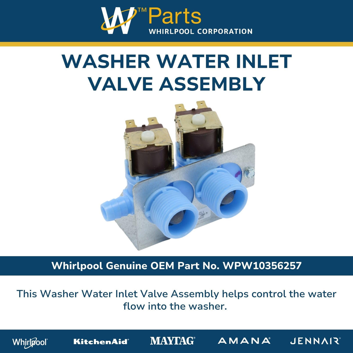 Whirlpool WPW10356257 Genuine OEM Washer Water Inlet Valve Assembly
