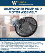 Whirlpool Motors W10888591 replacement part