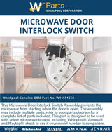 Whirlpool Switches W11551558 replacement part