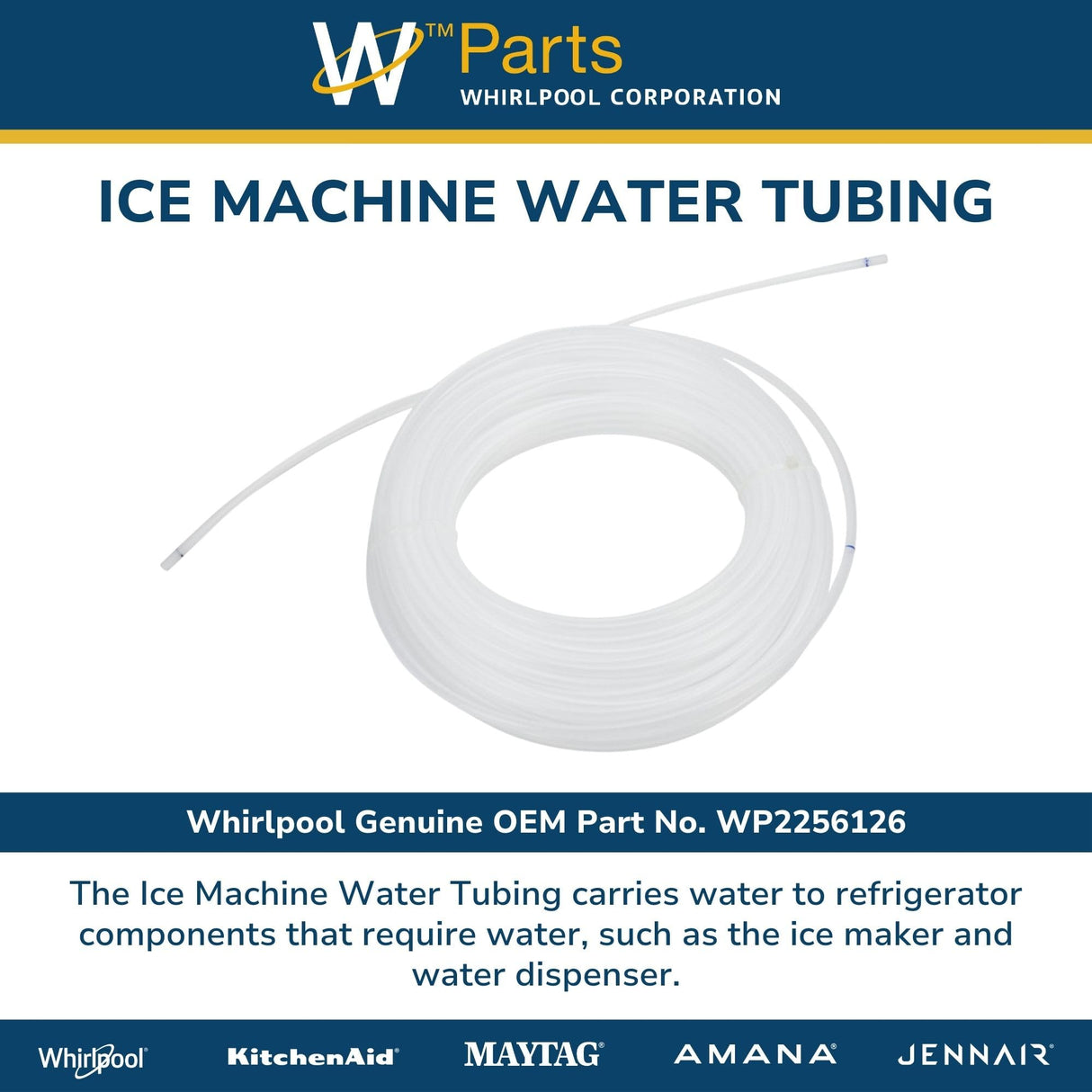 Whirlpool WP2256126 Genuine OEM Ice Machine Water Tubing Replacement Part - Replaces 936479, 978031, 4317969, and more