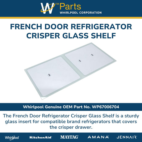 French Door Refrigerator Crisper Glass Shelf