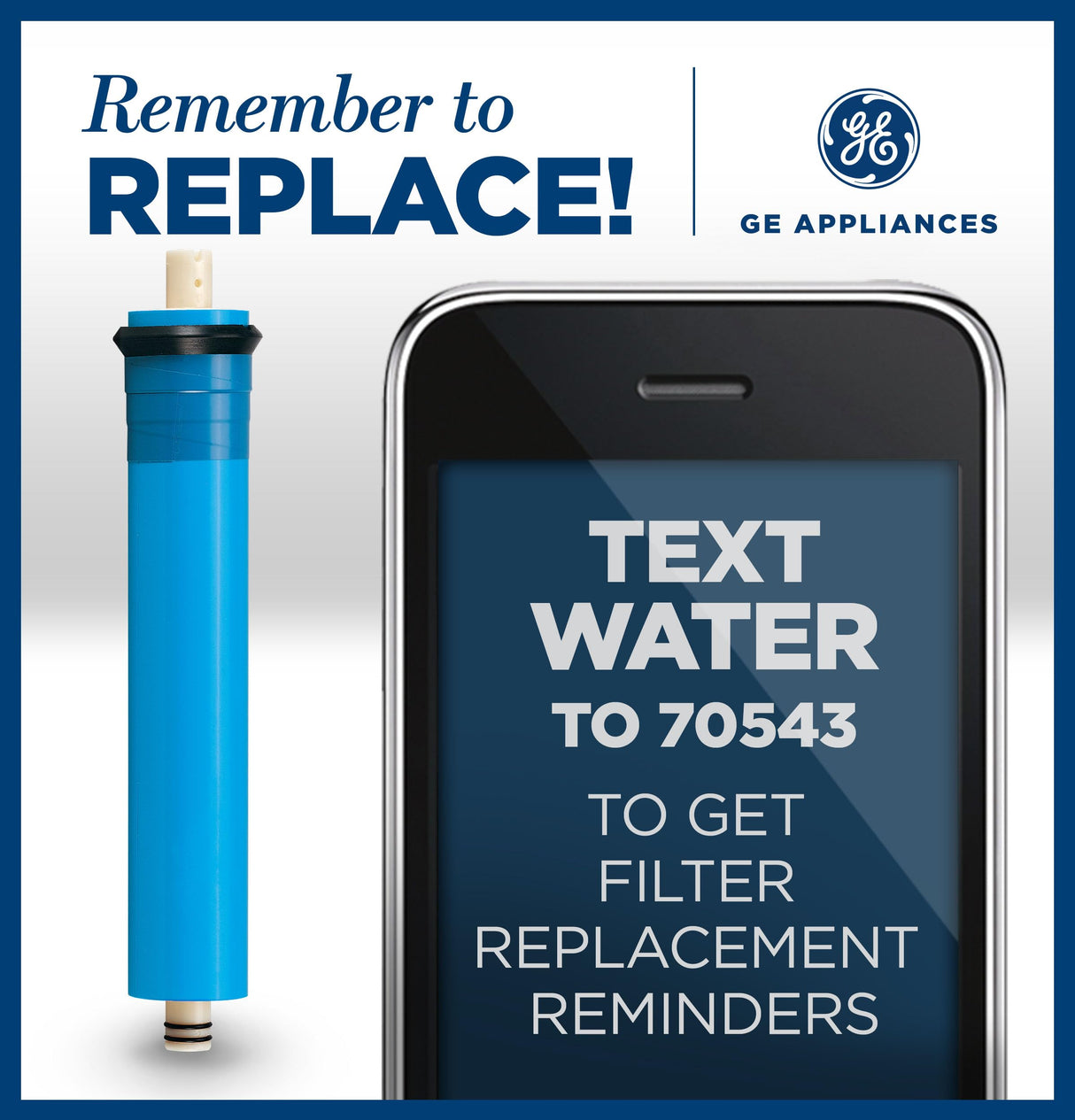 GE FX12M Reverse Osmosis Replacement Membrane,Blue/White