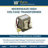 Whirlpool Transformers W11545871 replacement part