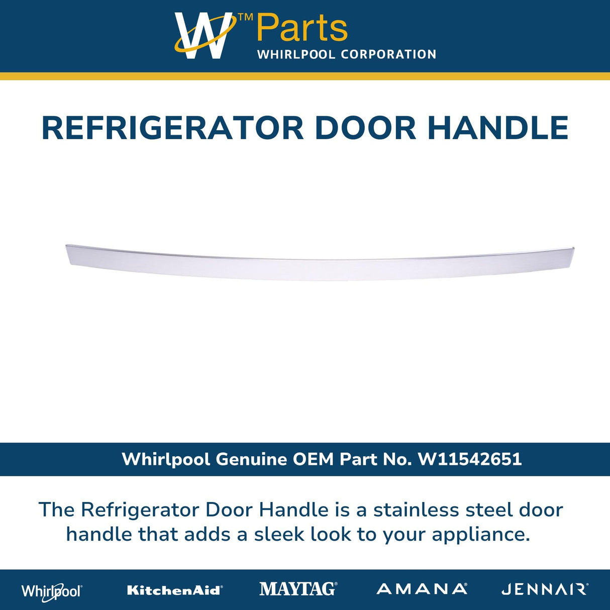 Whirlpool W11542651 Genuine OEM Refrigerator Door Handle
