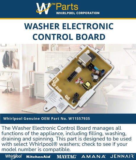 Whirlpool W11557935 Genuine OEM Washer Electronic Control Board