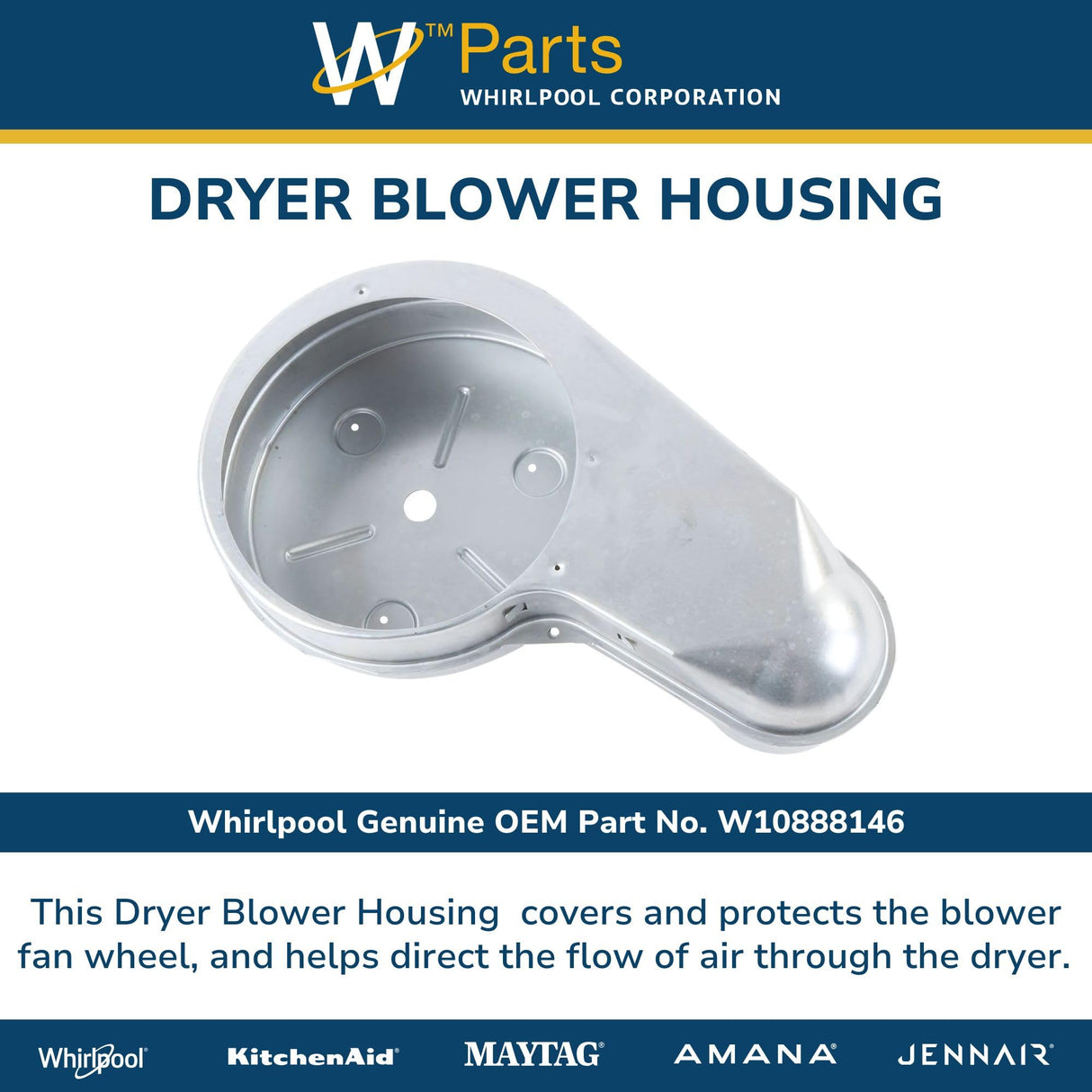 Whirlpool W10888146 Genuine OEM Dryer Blower Housing