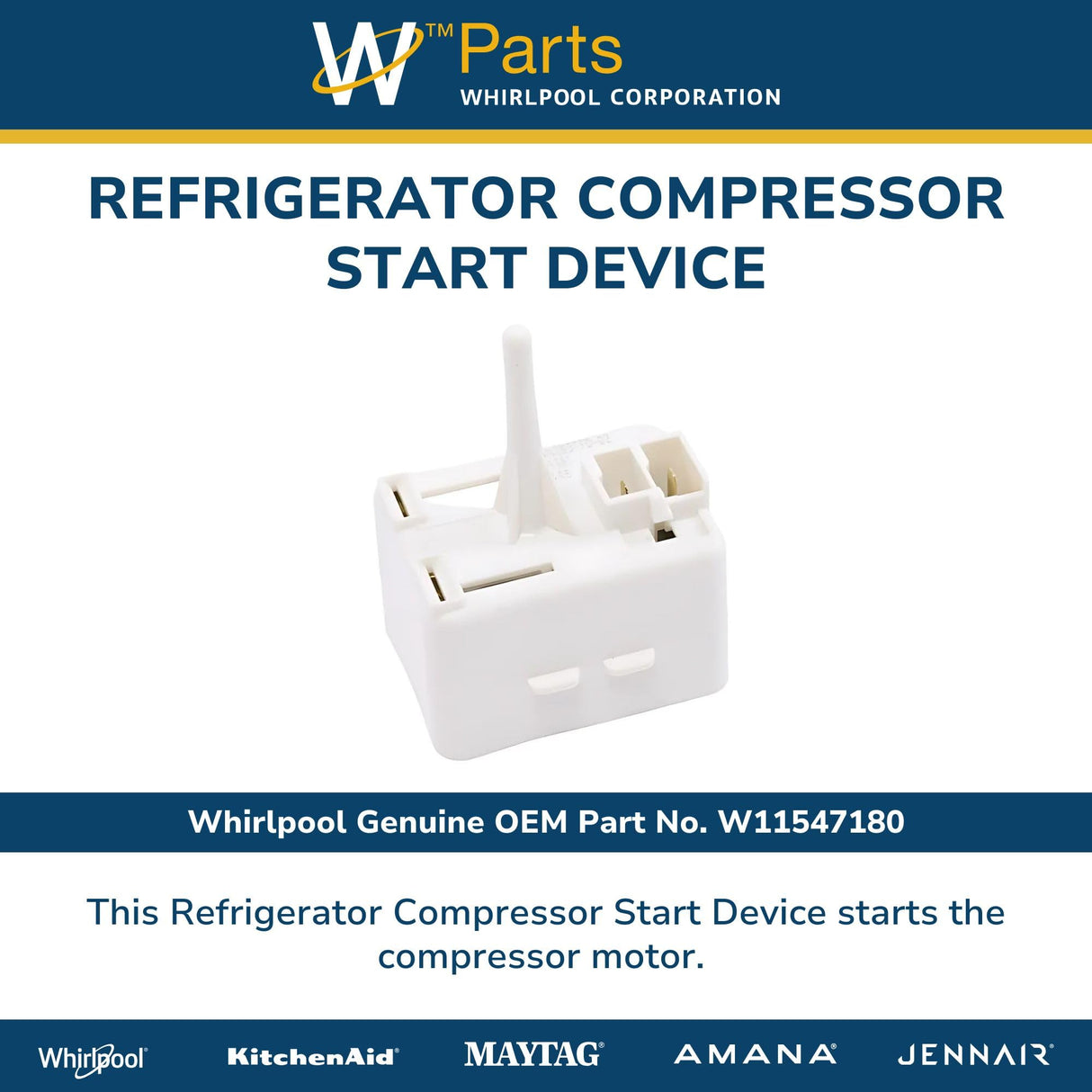 Whirlpool W11547180 Genuine OEM Refrigerator Compressor Start Device