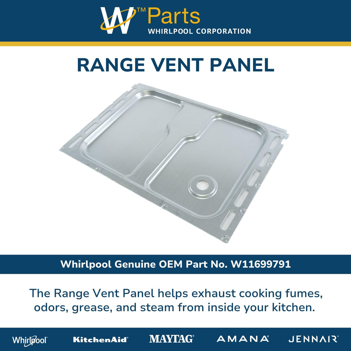 Whirlpool W11699791 Genuine OEM Range Vent Panel Replacement Part