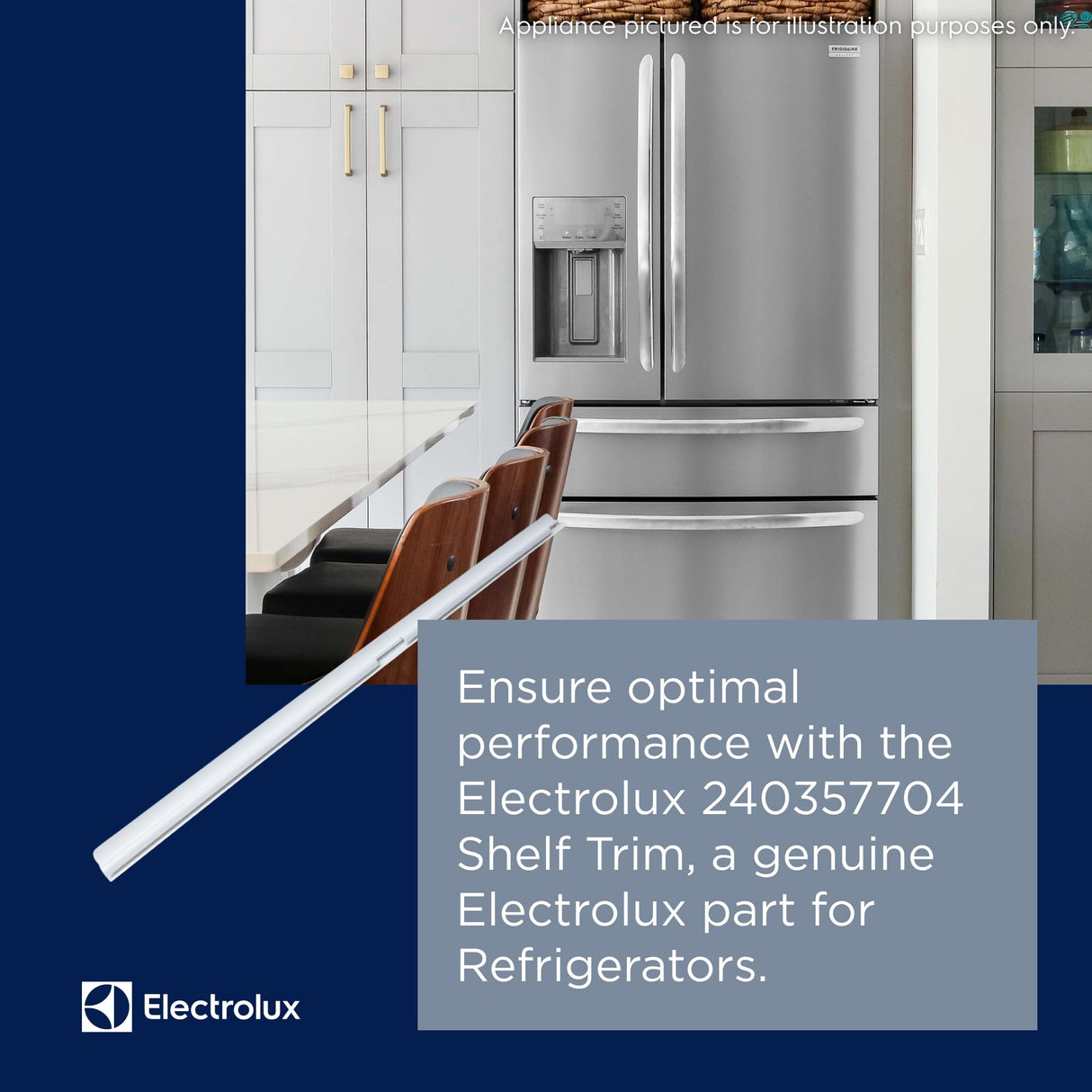 Electrolux 240357704 Shelf Trim for Refrigerators, White