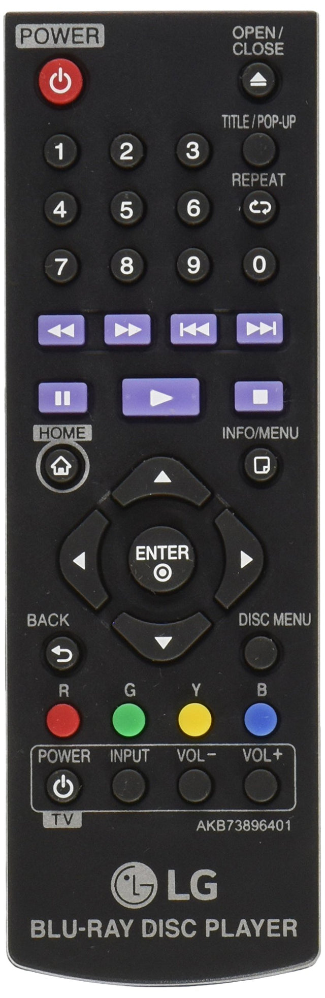 LG AKB73896401 Remote Control For BP200 AKB73896401 BD640 BP325W BP135W BP350 DVD Blu-Ray Disc Player