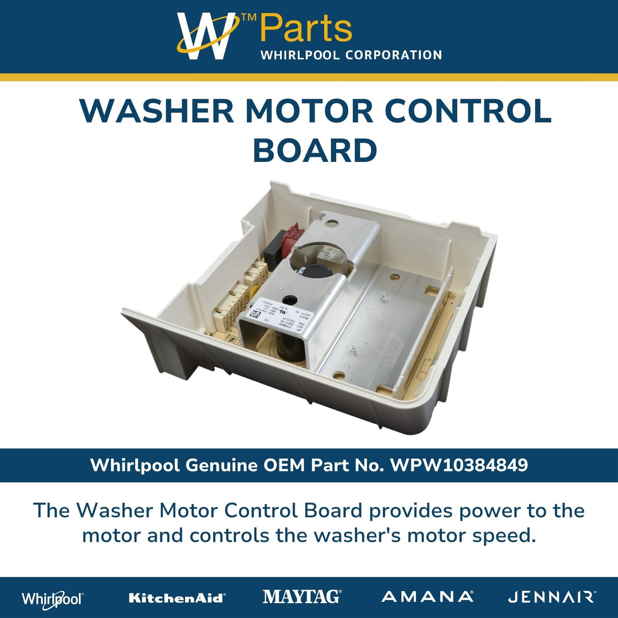Whirlpool WPW10384849 Genuine OEM Washer Motor Control Board Replacement Part - Replaces W10326465, W10171932, and W10384849