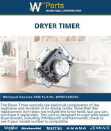 Whirlpool Timers WPW10436303 replacement part