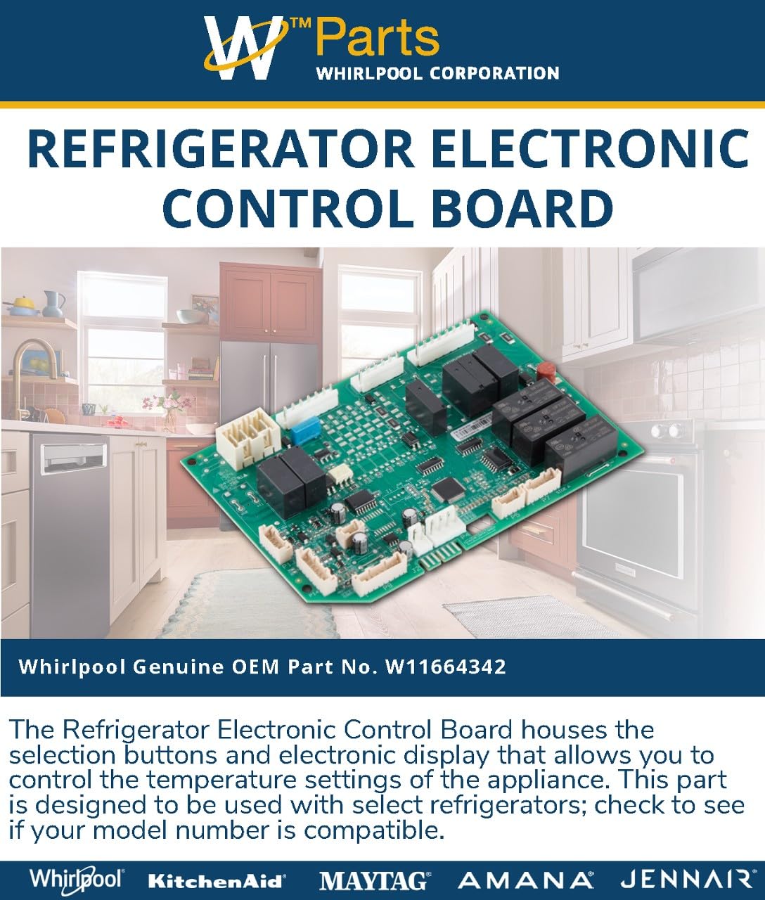 Whirlpool W11664342 Genuine OEM Refrigerator Electronic Control Board