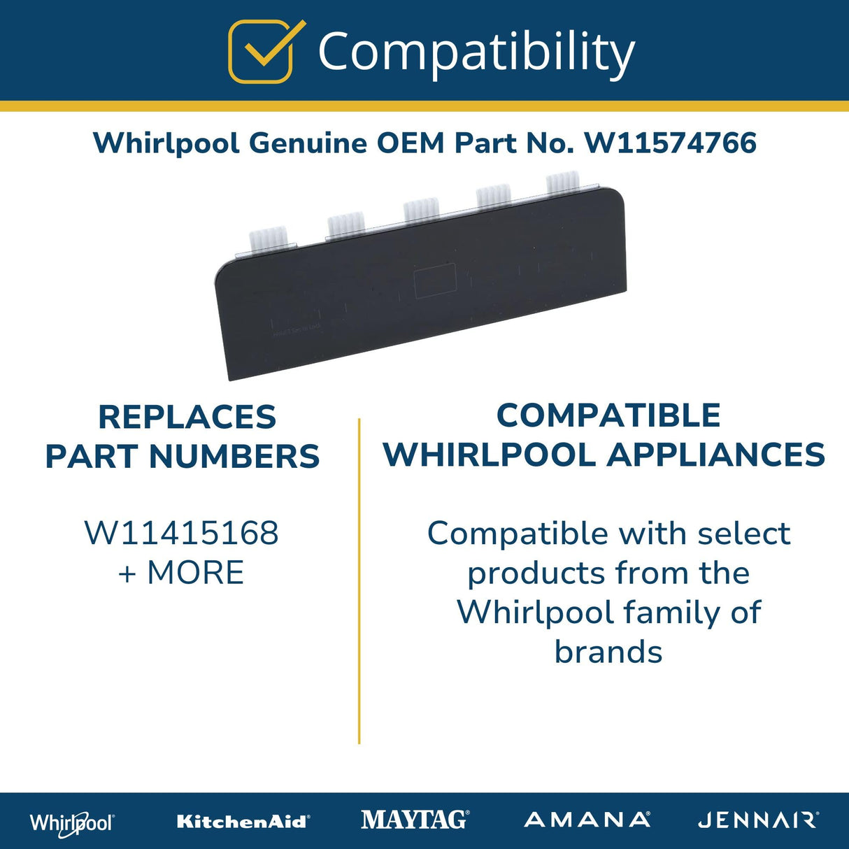 Whirlpool W11574766 Genuine OEM Refrigerator Control Panel