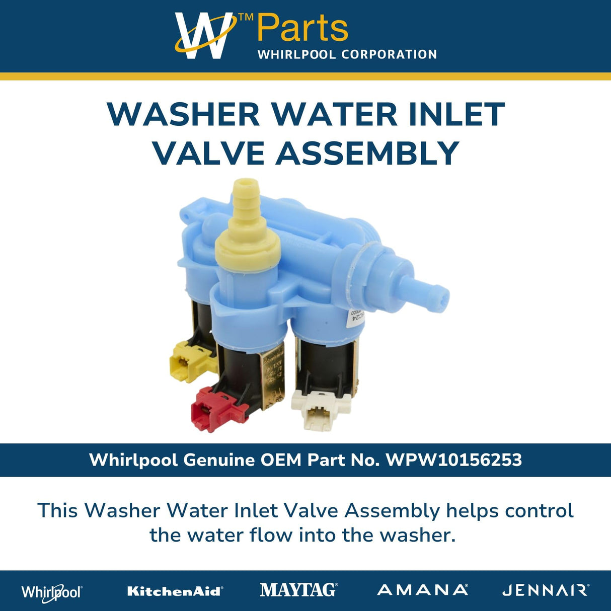 Whirlpool WPW10156253 Genuine OEM Washer Water Inlet Valve Assembly