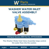 Whirlpool Valves WPW10156253 replacement part