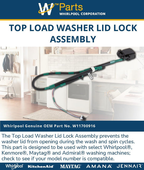 Whirlpool W11700916 OEM Washer Door Lock