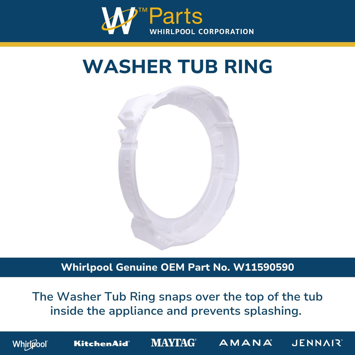 Whirlpool W11590590 Genuine OEM Washer Tub Ring