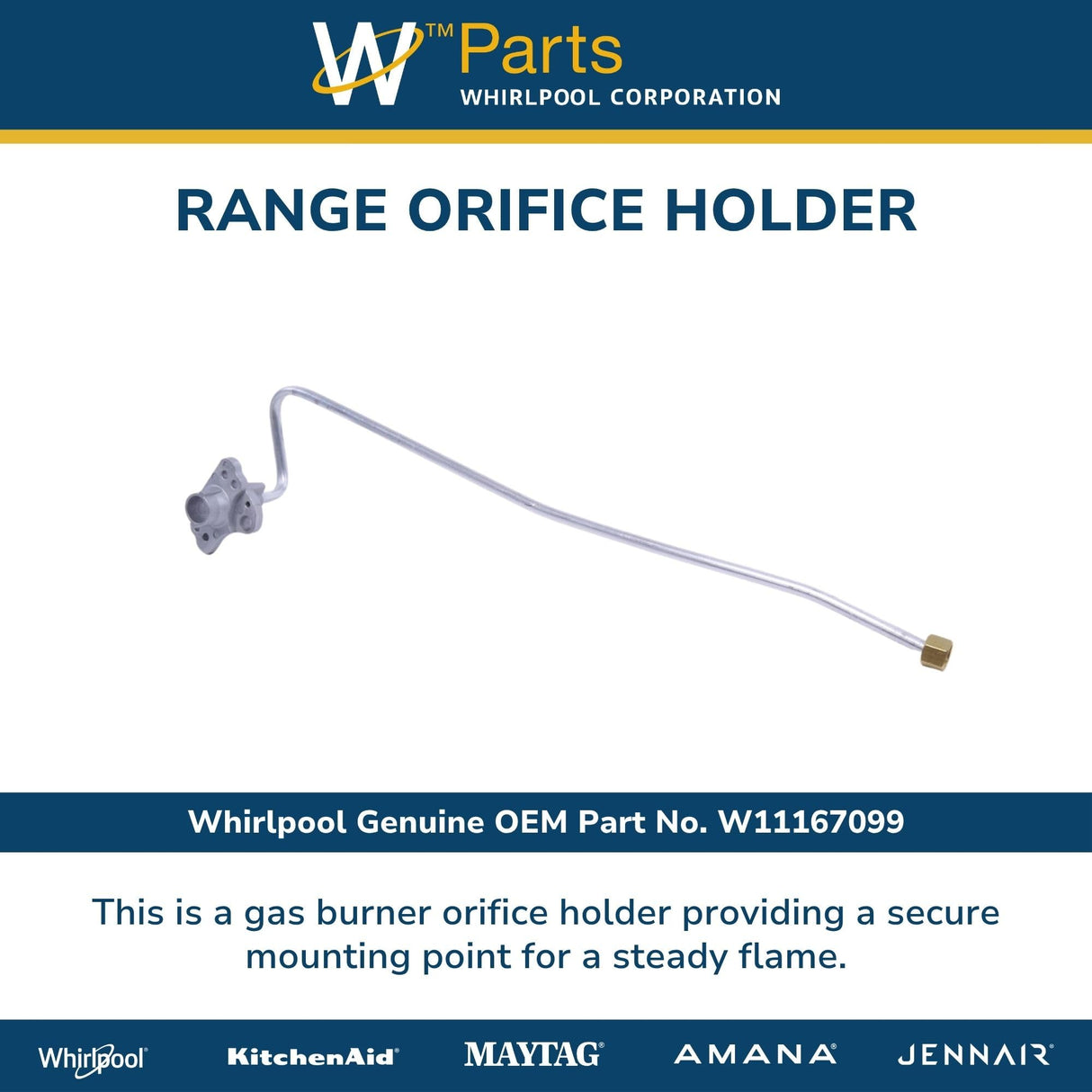 Whirlpool W11167099 Genuine OEM Range Orifice Holder Replacement Part