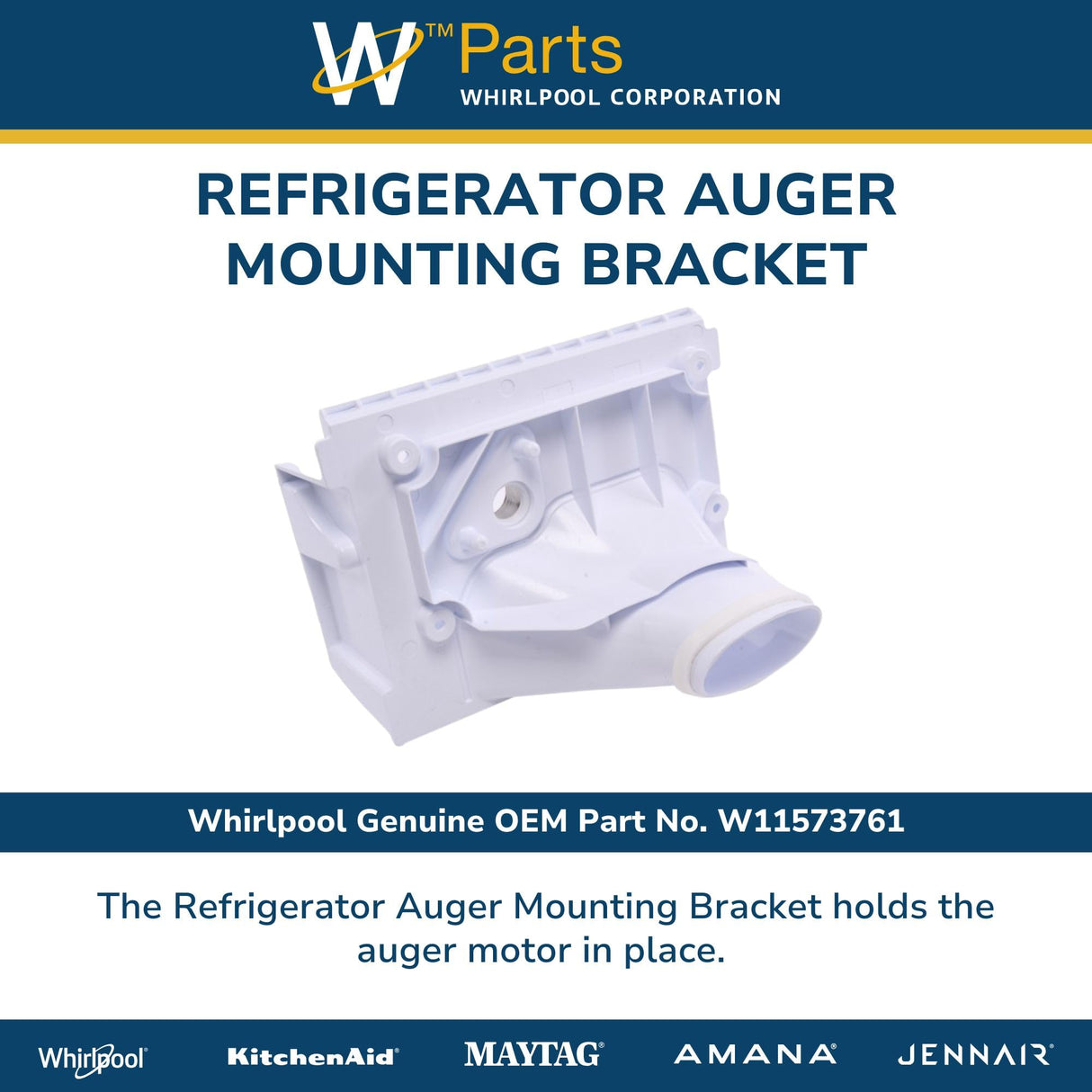 Whirlpool W11573761 Genuine OEM Refrigerator Auger Mounting Bracket