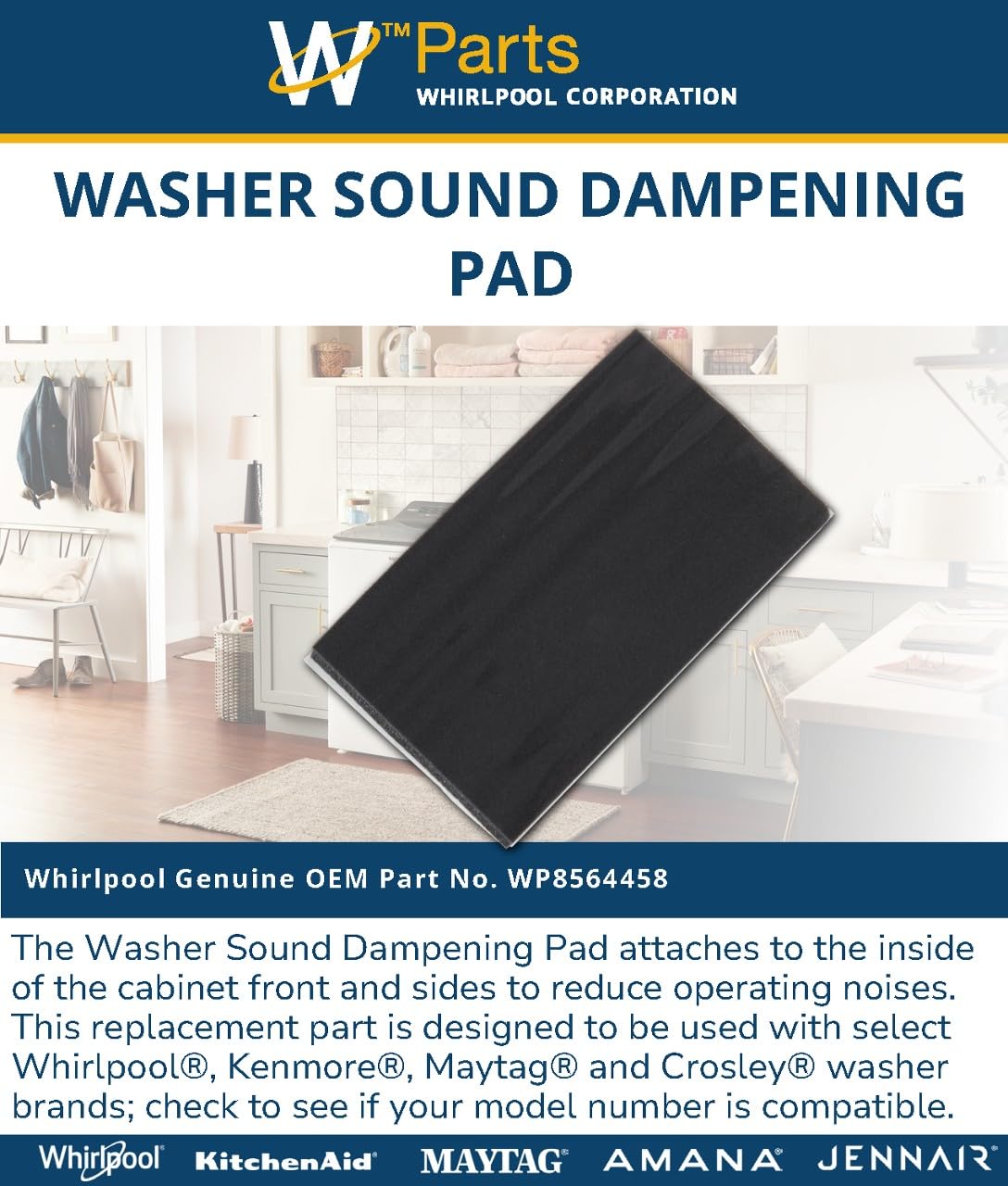 Whirlpool WP8564458 Genuine OEM Washer Sound Dampening Pad