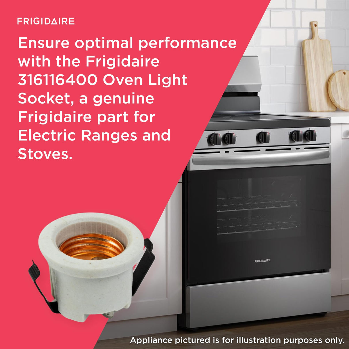 Frigidaire 316116400 Oven Light Socket for Electric Ranges and Stoves