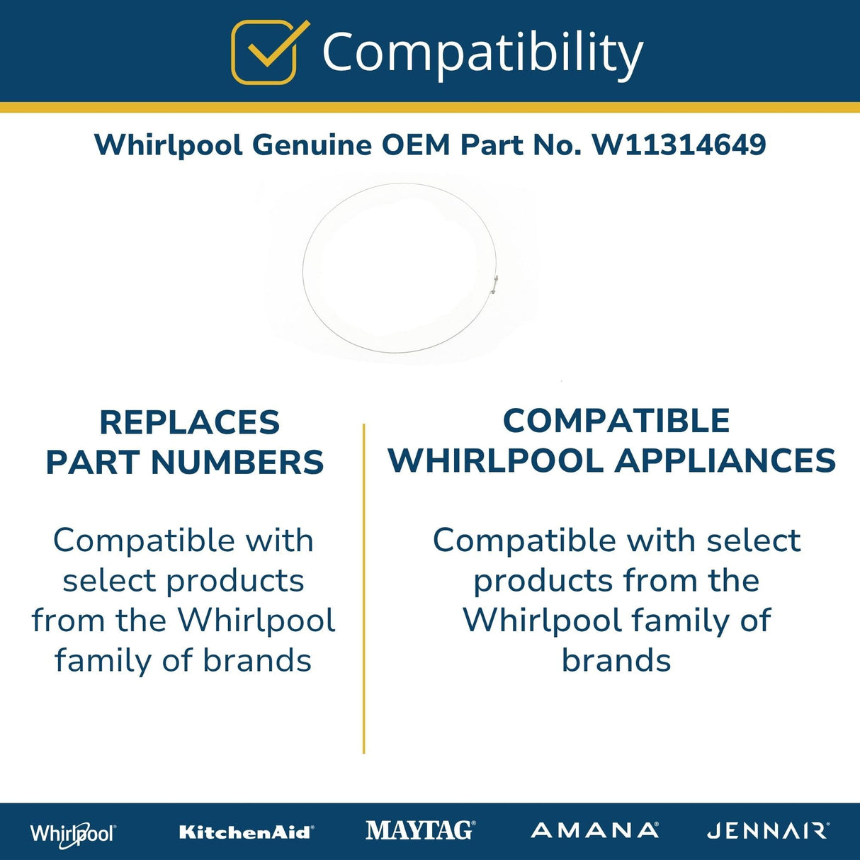 Whirlpool W11314649 Genuine OEM Washer Hose Clamp Replacement Part