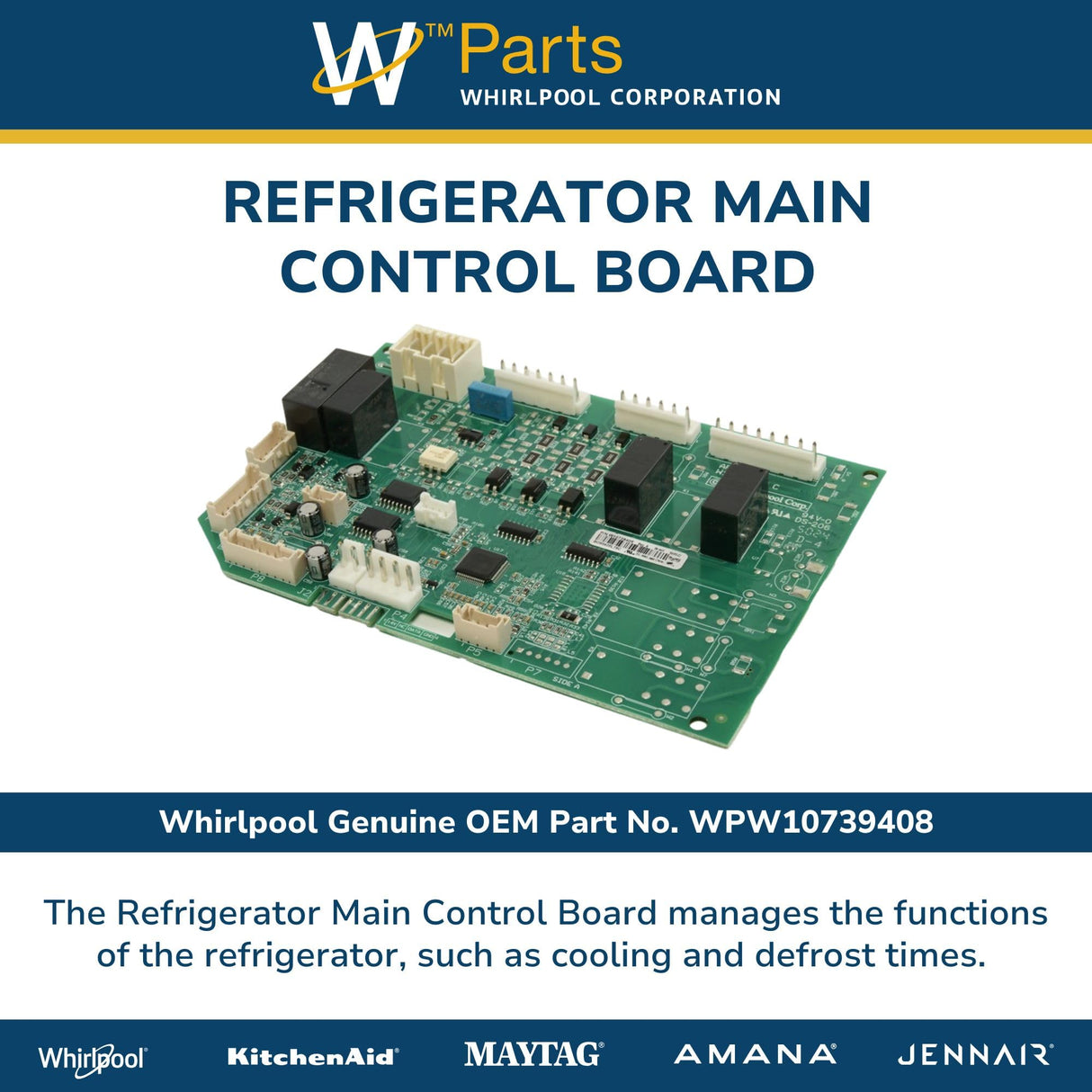 Whirlpool WPW10739408 Genuine OEM Refrigerator Main Control Board