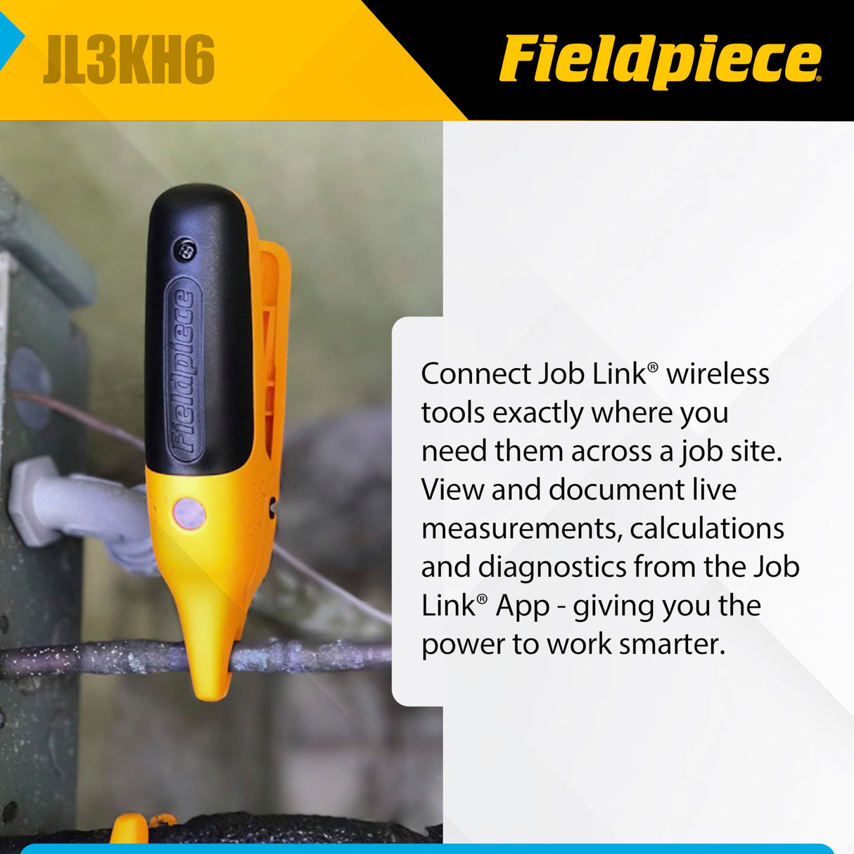 Fieldpiece JL3KH6 HVACR Charge and Air Kit, Yellow