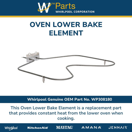 Whirlpool WP308180 Genuine OEM Oven Lower Bake Element Replacement Part